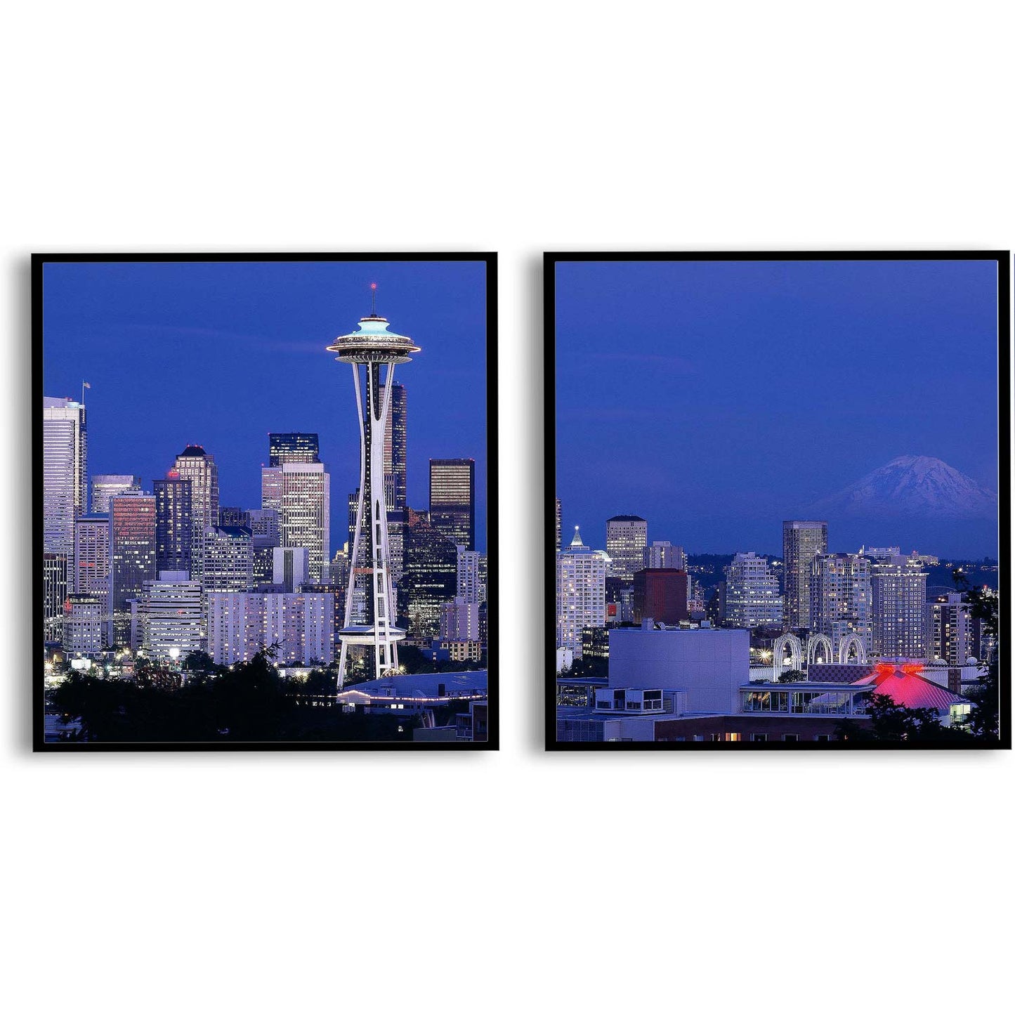 A Dusk View of the Seattle Skyline | Choose Style | Size & Trim Color