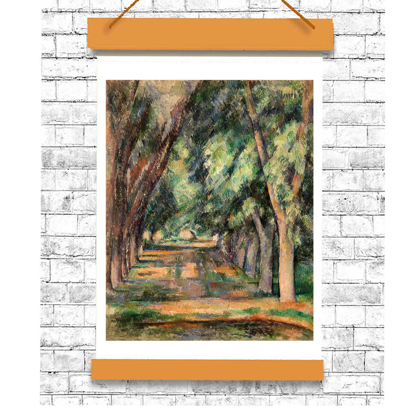 Trees and Road by Paul Cezanne - Buy Print Only or Mounted with Choice of Accent Color