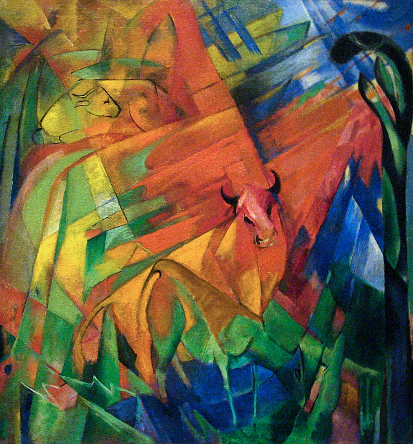 Animals in a Landscape (1914) by Franz Marc