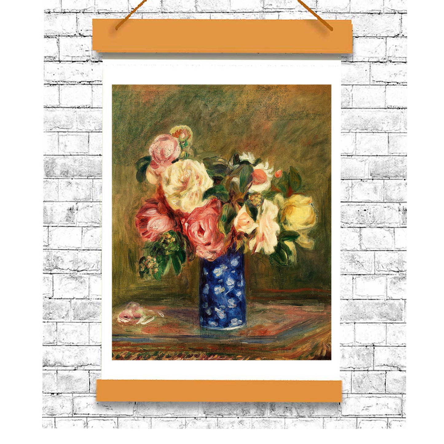 Bouquet of Roses by Pierre Renoir- Buy Print Only or Mounted with Choice of Accent Color