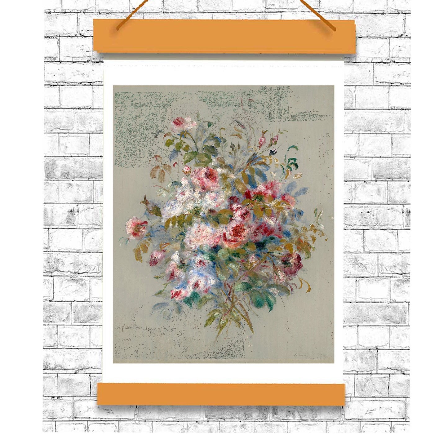 Bouquet of Roses (1879) by Pierre Renoir- Buy Print Only or Mounted with Choice of Accent Color