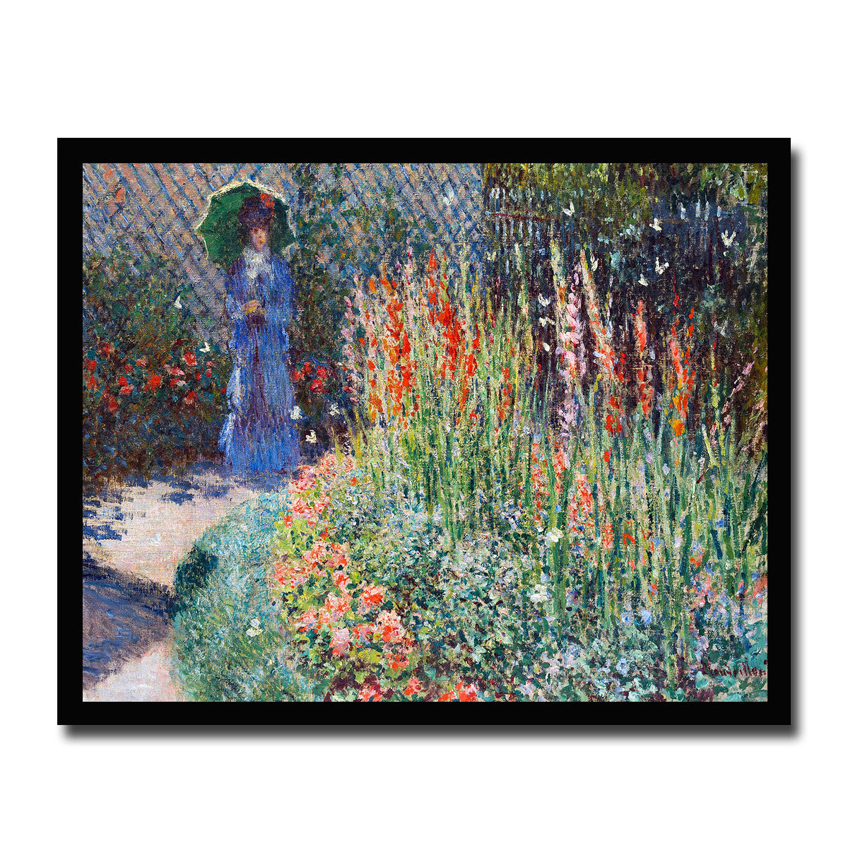 Monet's Rounded Flower Bed Giclée Print: Impressionist Art