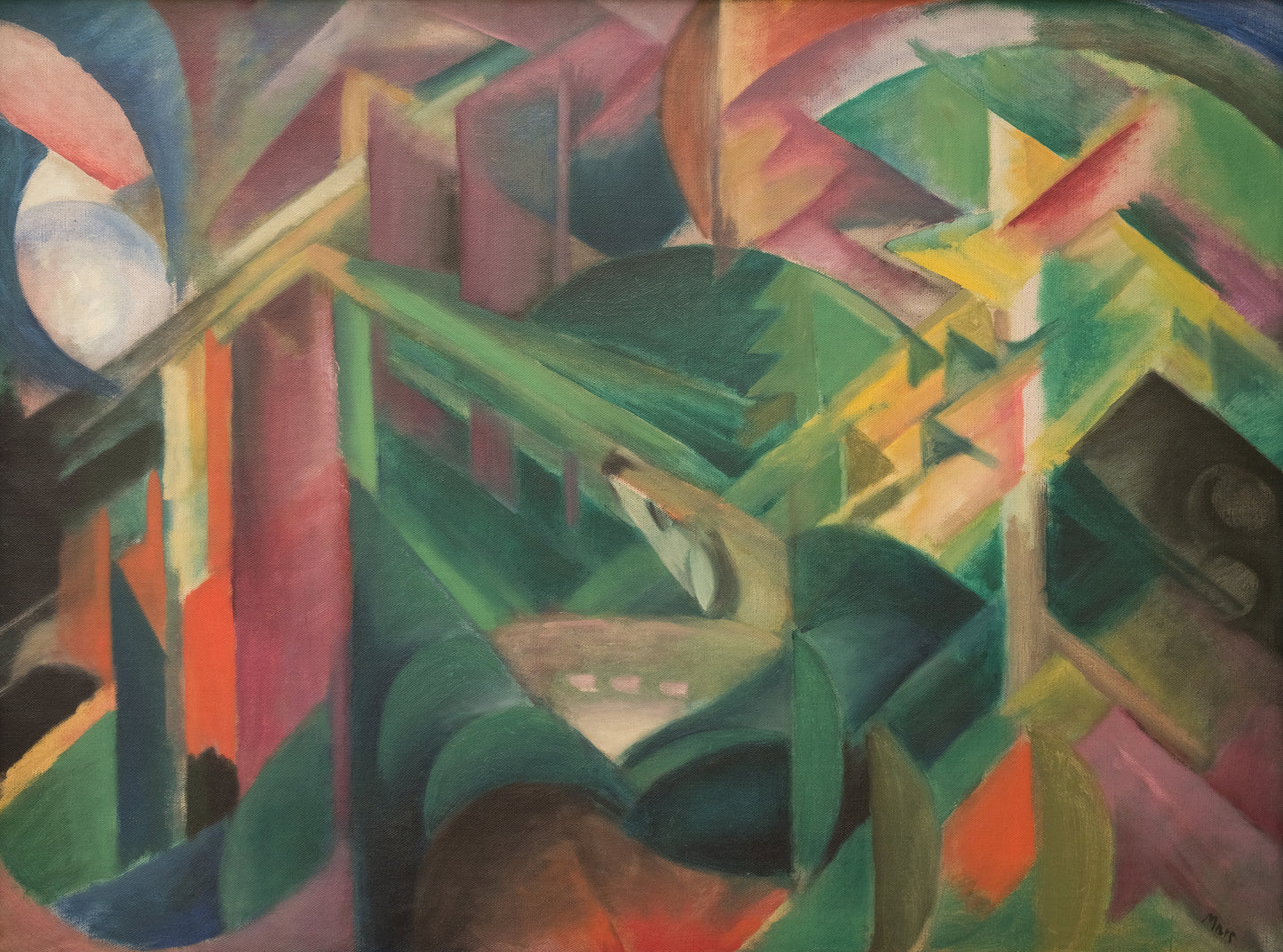 Deer in the monastery garden by Franz Marc