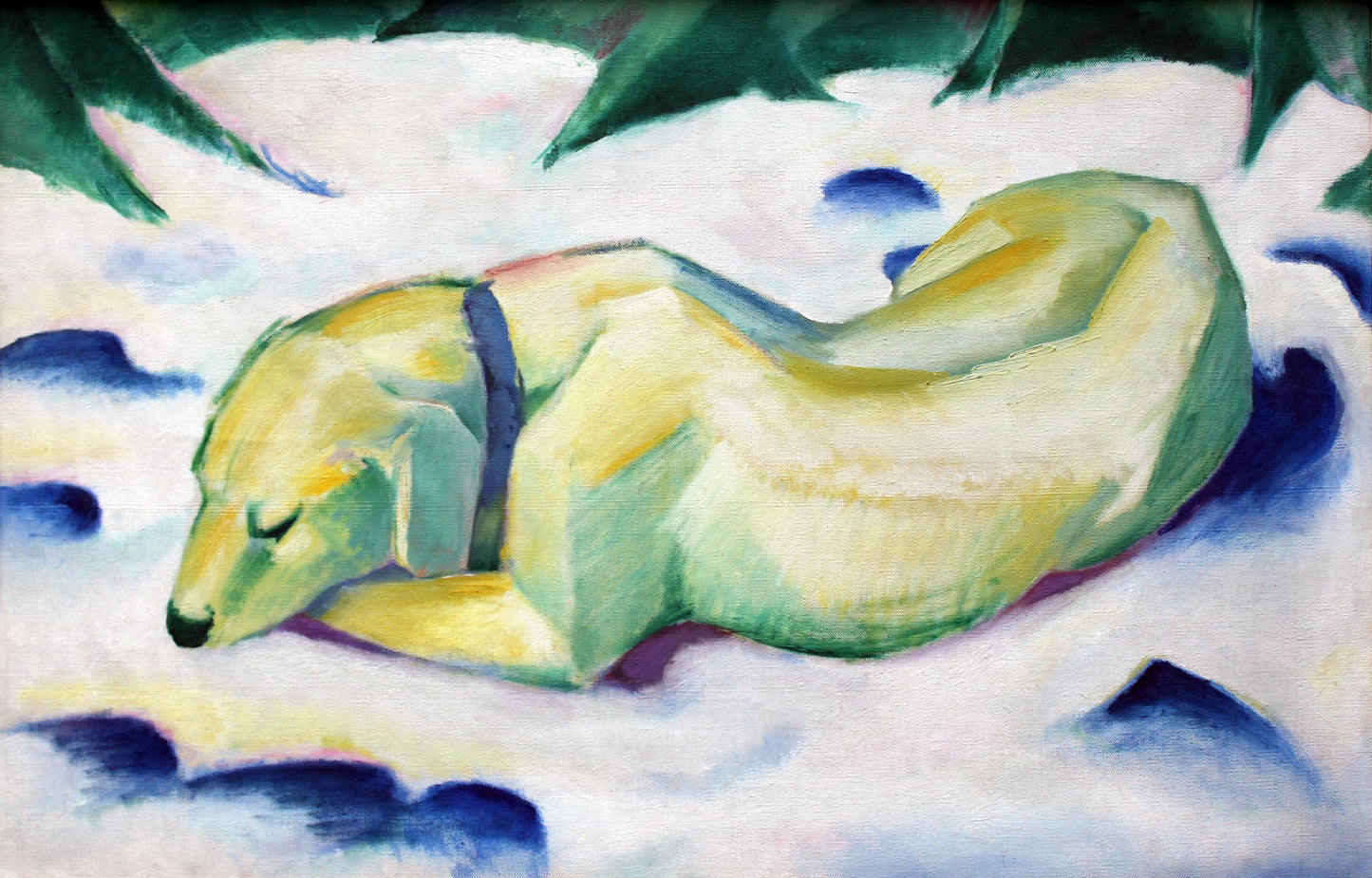 Dog Lying in the Snow (1911) by Franz Marc