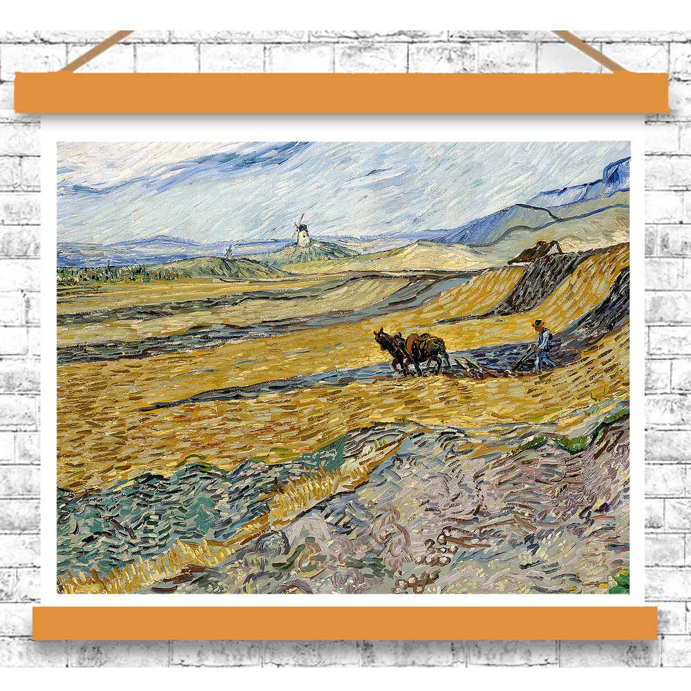 Enclosed Field with Ploughman by Vincent van Gogh - Buy Print Only or Mounted with Choice of Accent Color