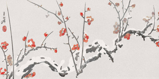 Flowering-plums-in-snow