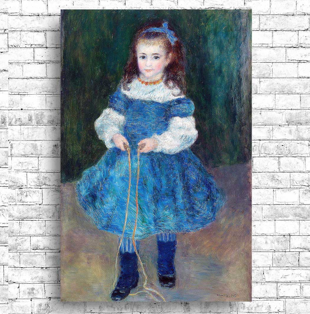 Girl with a Jump Rope by Pierre Renoir - Buy Print Only or Mounted with Choice of Accent Color