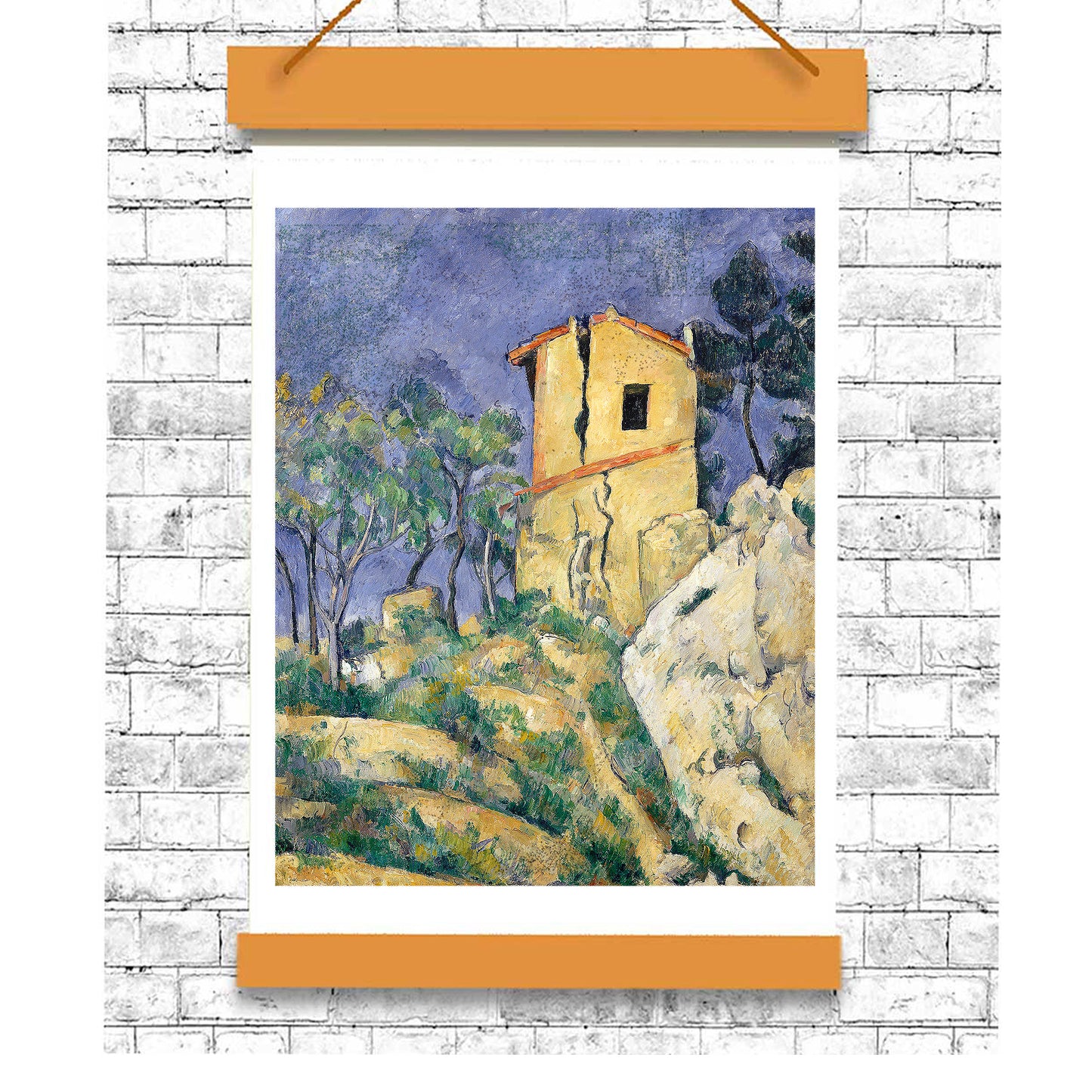 The House with the Cracked Walls by Paul Cezanne - Buy Print Only or Mounted with Choice of Accent Color