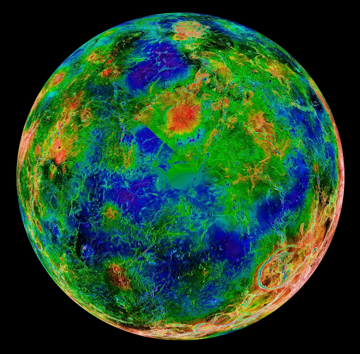 Hemispheric view of Venus