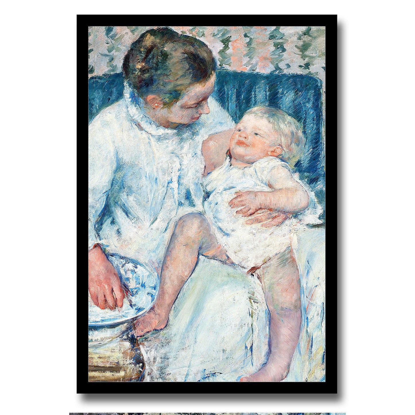 Mother About to Wash Her Sleepy Child (1880) by Mary Casset