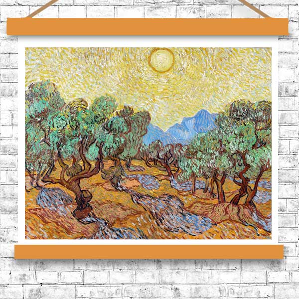Olive Trees (1889) by Vincent van Gogh - Buy Print Only or Mounted with Choice of Accent Color