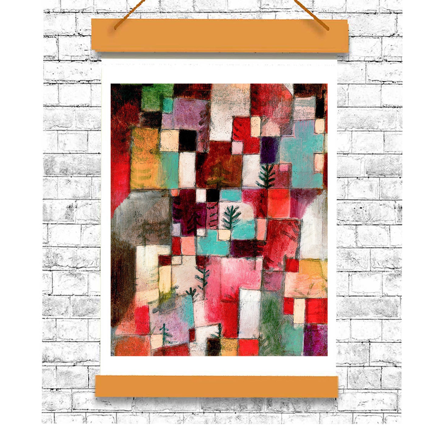 Red green and Violet–Yellow Rhythms (1920) by Paul Klee - Buy Print Only or Mounted with Choice of Accent Color