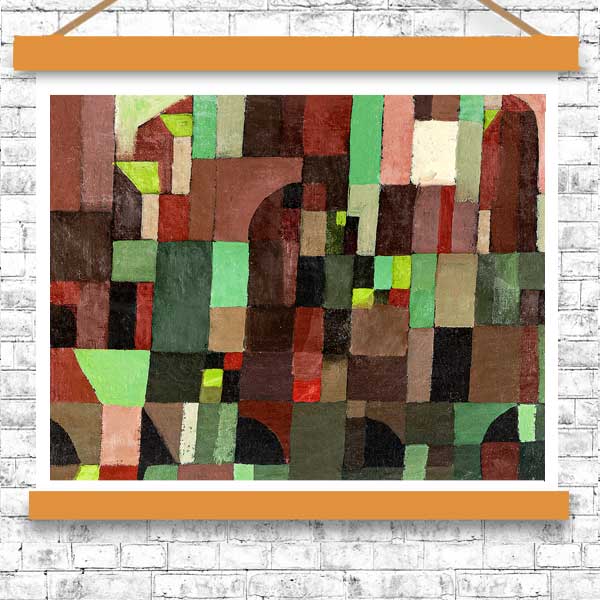 Red and Green Architecture (1922) by Paul Klee - Buy Print Only or Mounted with Choice of Accent Color