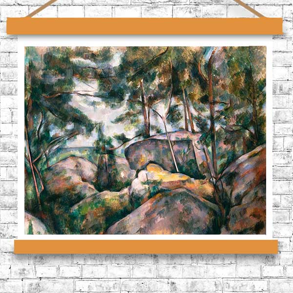 Rocks in the Forest (1890s) by Paul Cezanne - Buy Print Only or Mounted with Choice of Accent Color