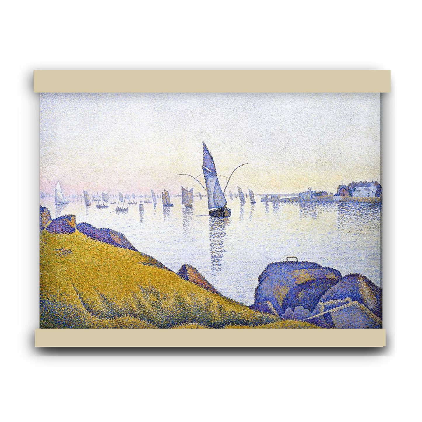 Evening Calm, Concarneau, Opus 220 (Allegro Maestoso) (1891) by Paul Signac | Hanging Canvas Art | Choice of Board Colors