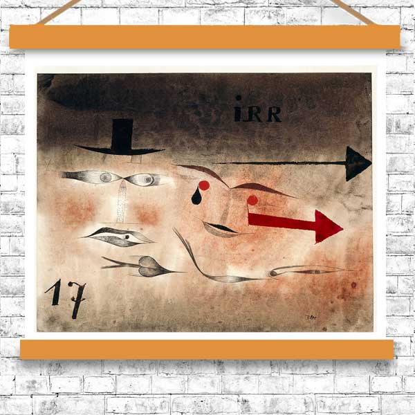 Seventeen, crazy (1923) by Paul Klee - Buy Print Only or Mounted with Choice of Accent Color