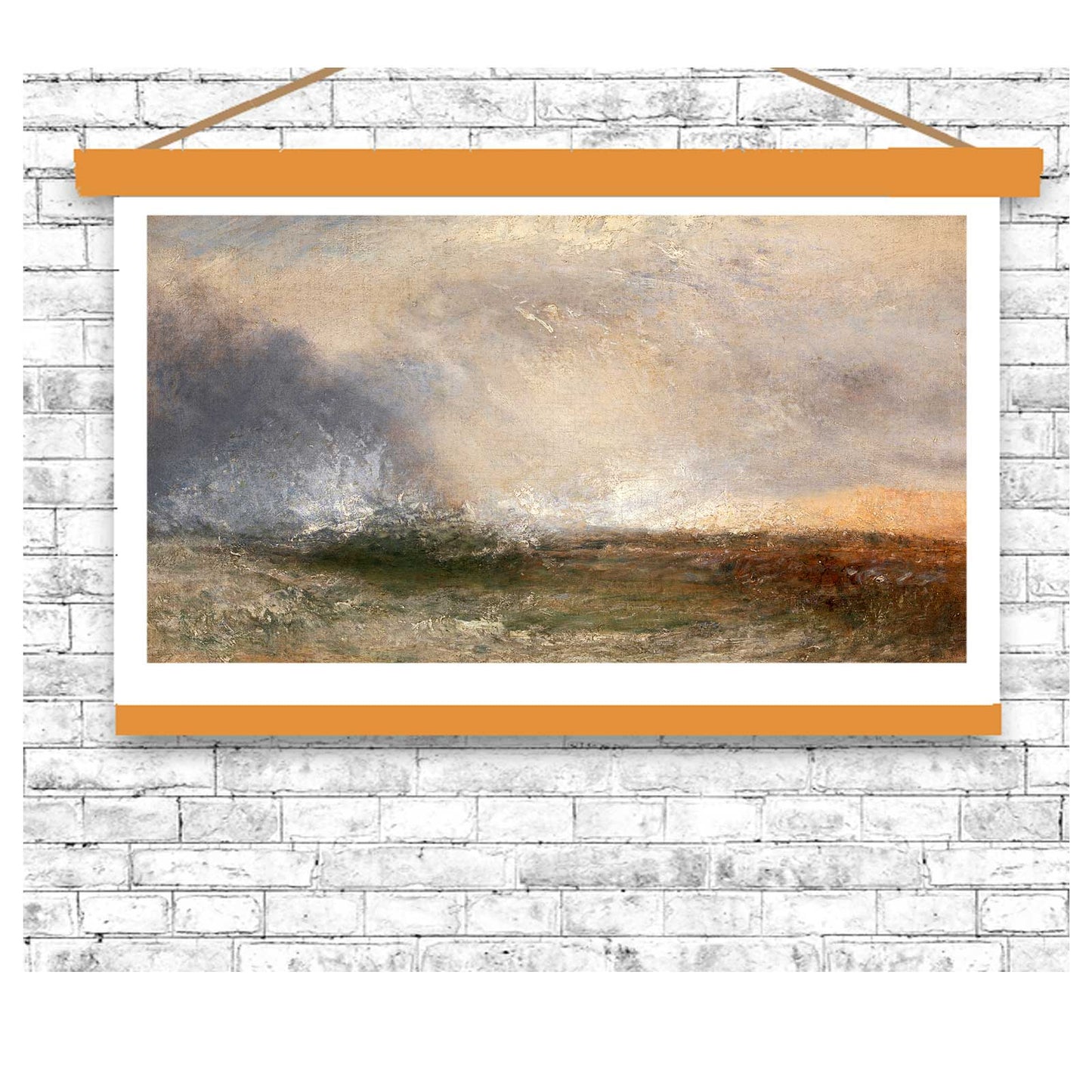 Stormy Sea Breaking on a Shore by J.M.W. Turner - Buy Print Only or Mounted with Choice of Accent Color