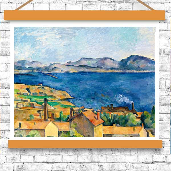 The Bay of Marseille by Paul Cezanne - Buy Print Only or Mounted with Choice of Accent Color
