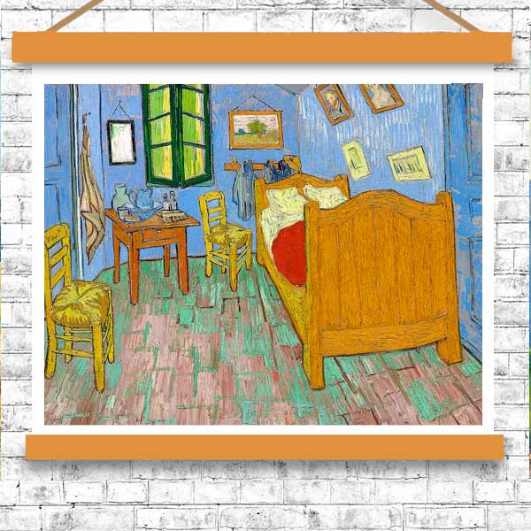 The Bedroom (1889) by Vincent van Gogh - Buy Print Only or Mounted with Choice of Accent Color