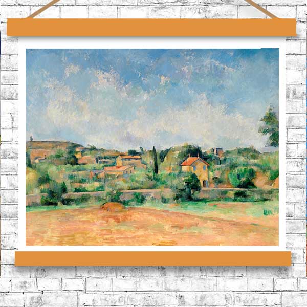 The Bellevue Plain, also called The Red Earth by Paul Cezanne - Buy Print Only or Mounted with Choice of Accent Color