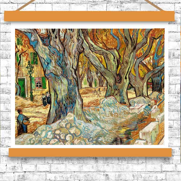 The Large Plane Trees by Vincent van Gogh - Buy Print Only or Mounted with Choice of Accent Color