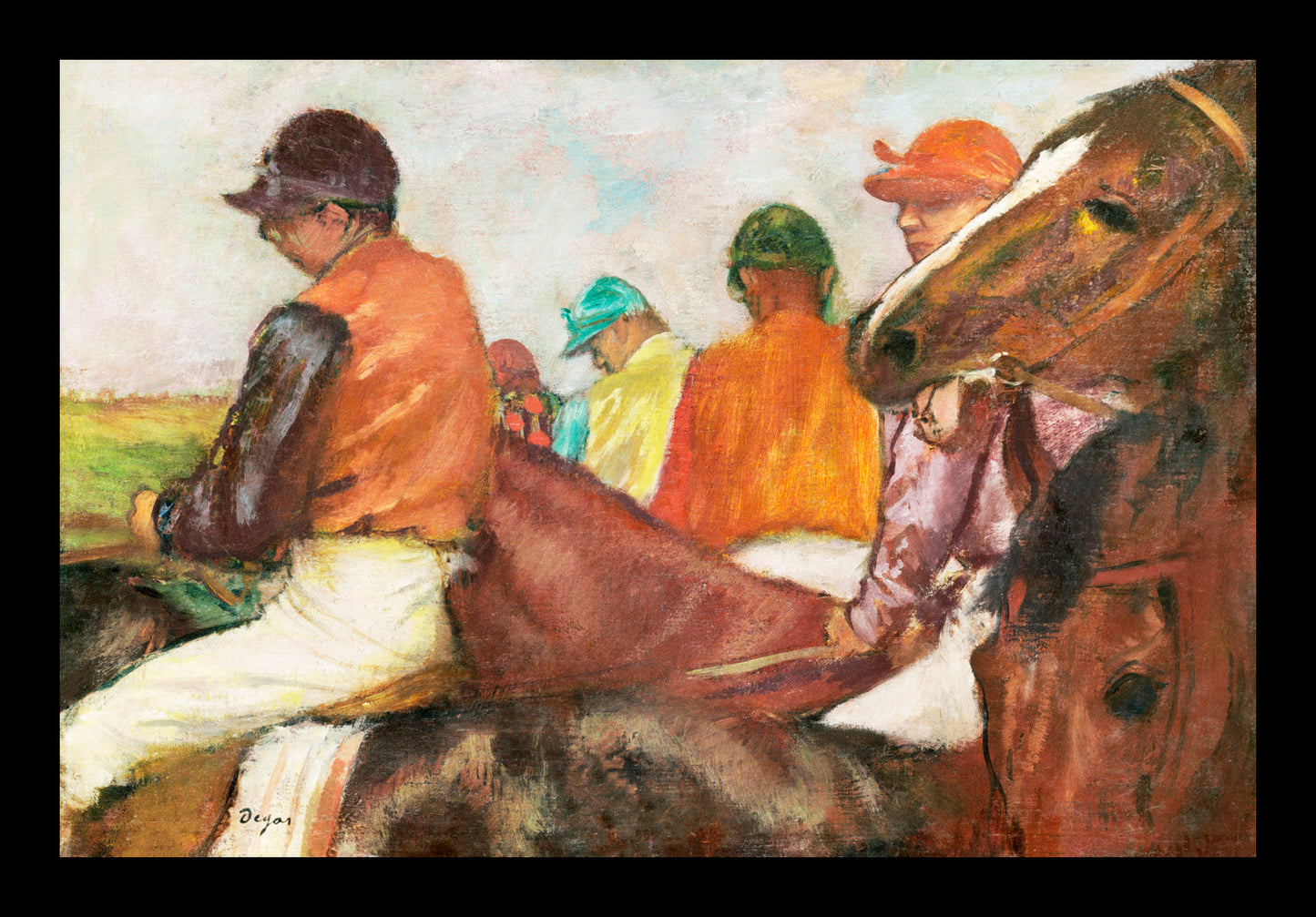 The Jockeys (ca. 1882) by Edgar Degas