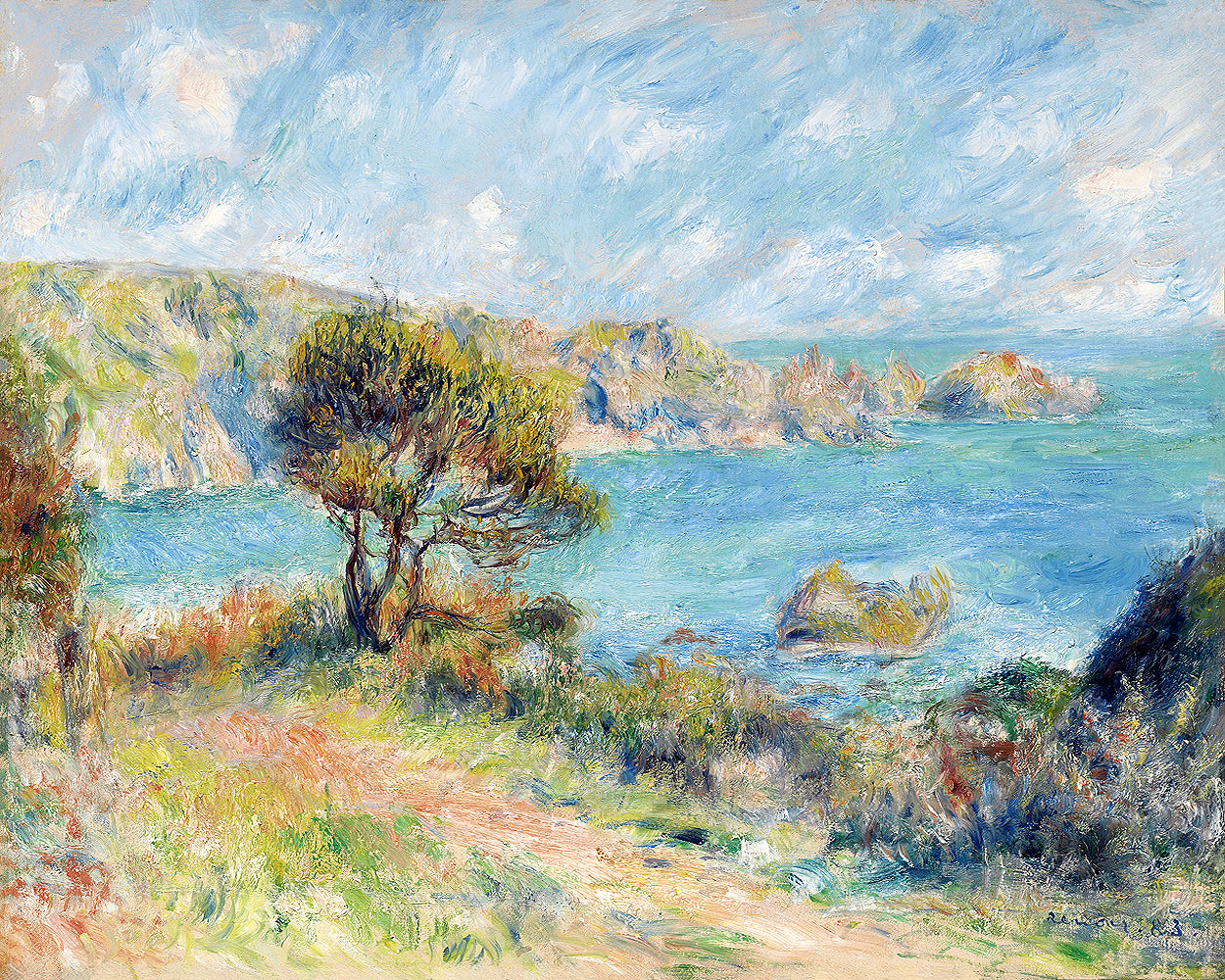 View at Guernsey (1883) by Pierre Renoir - Buy Print Only or Mounted with Choice of Accent Color