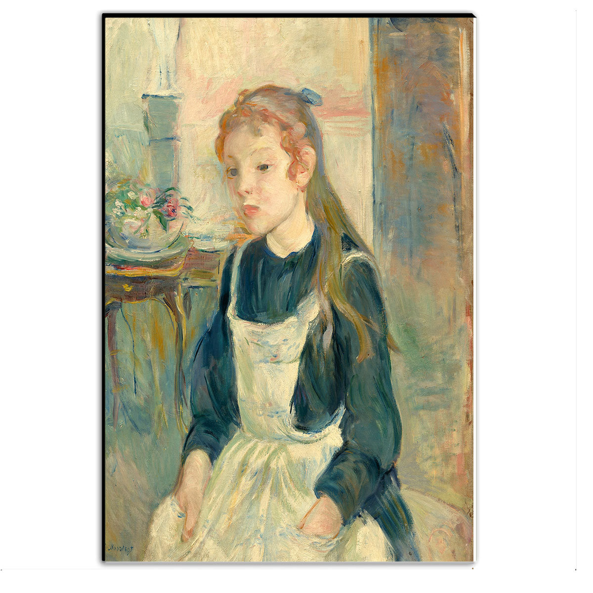 Young Girl with an Apron (1891) by Berthe Morisot - Buy Print Only or Mounted with Choice of Accent Color