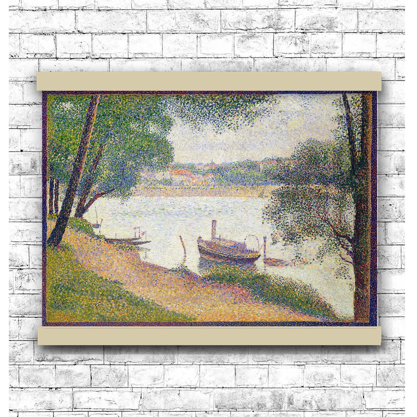 Gray Weather (ca. 1886–1888) by Georges Seurat | Hanging Canvas Art | Choice of Board Colors