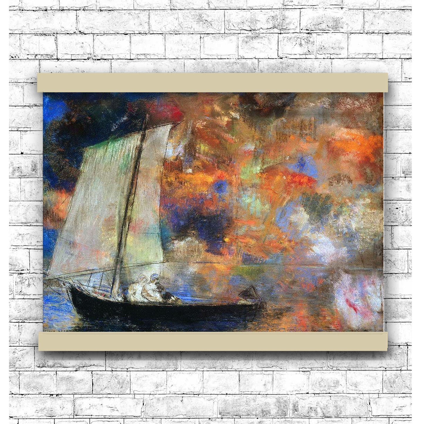 Flower Clouds (1903) by Odilon Redon | Hanging Canvas Art | Choice of Board Colors