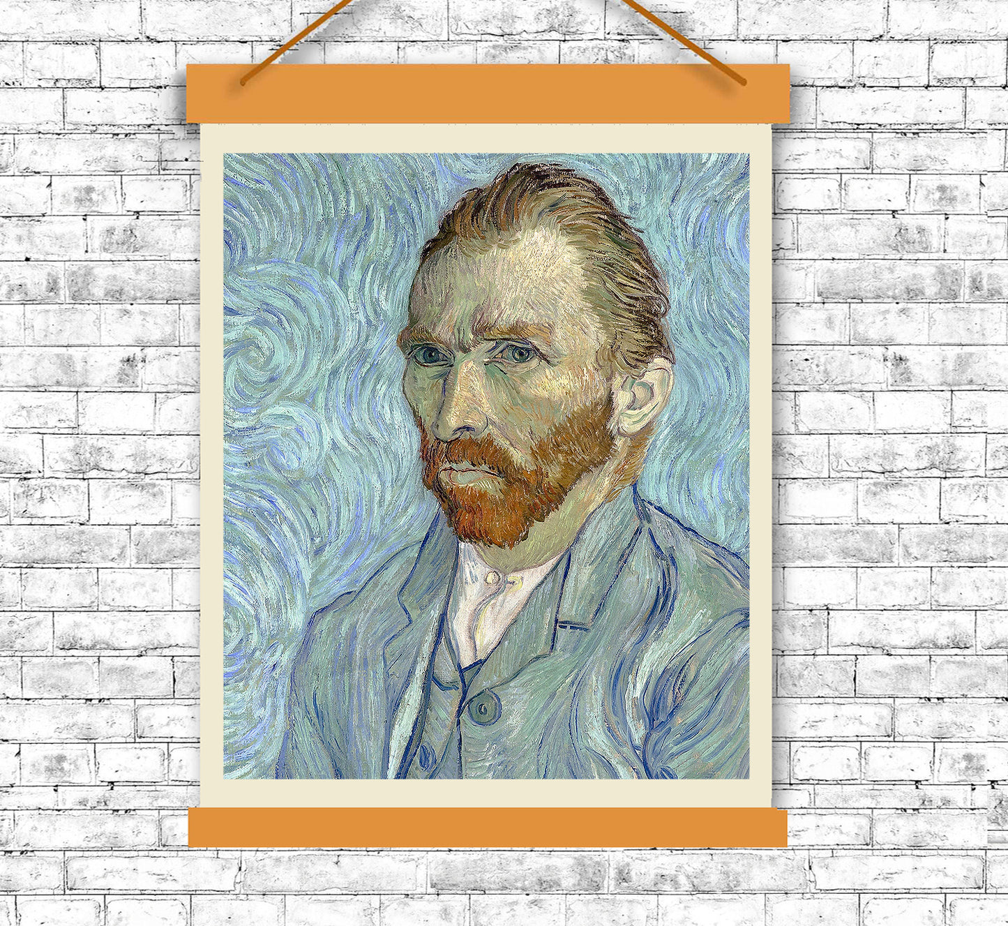 Self-portrait (1889) by Vincent Van Gogh - Buy Print Only or Mounted with Choice of Accent Color