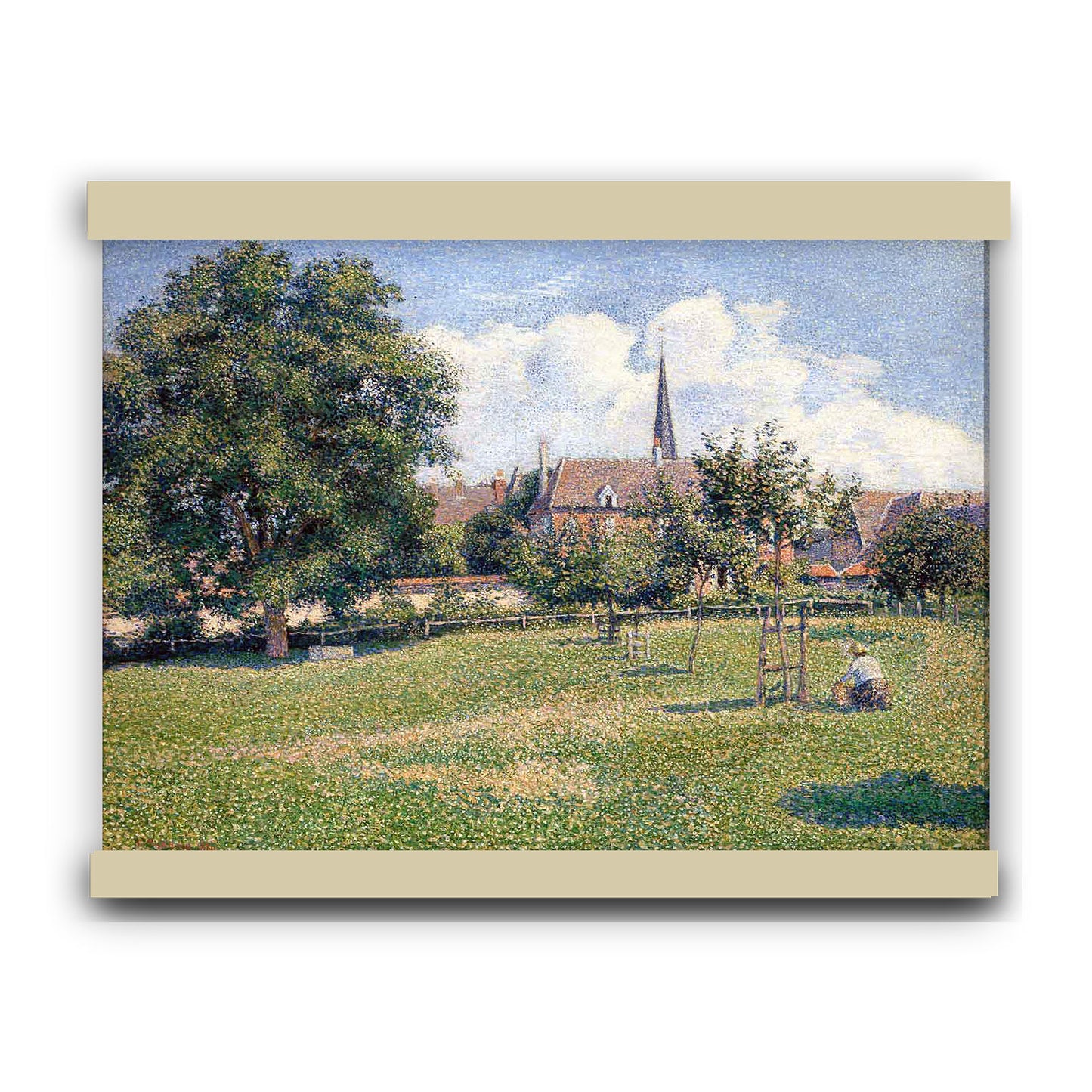 Church by Camille Pissarro 1886 | Hanging Canvas Art | Choice of Board Colors