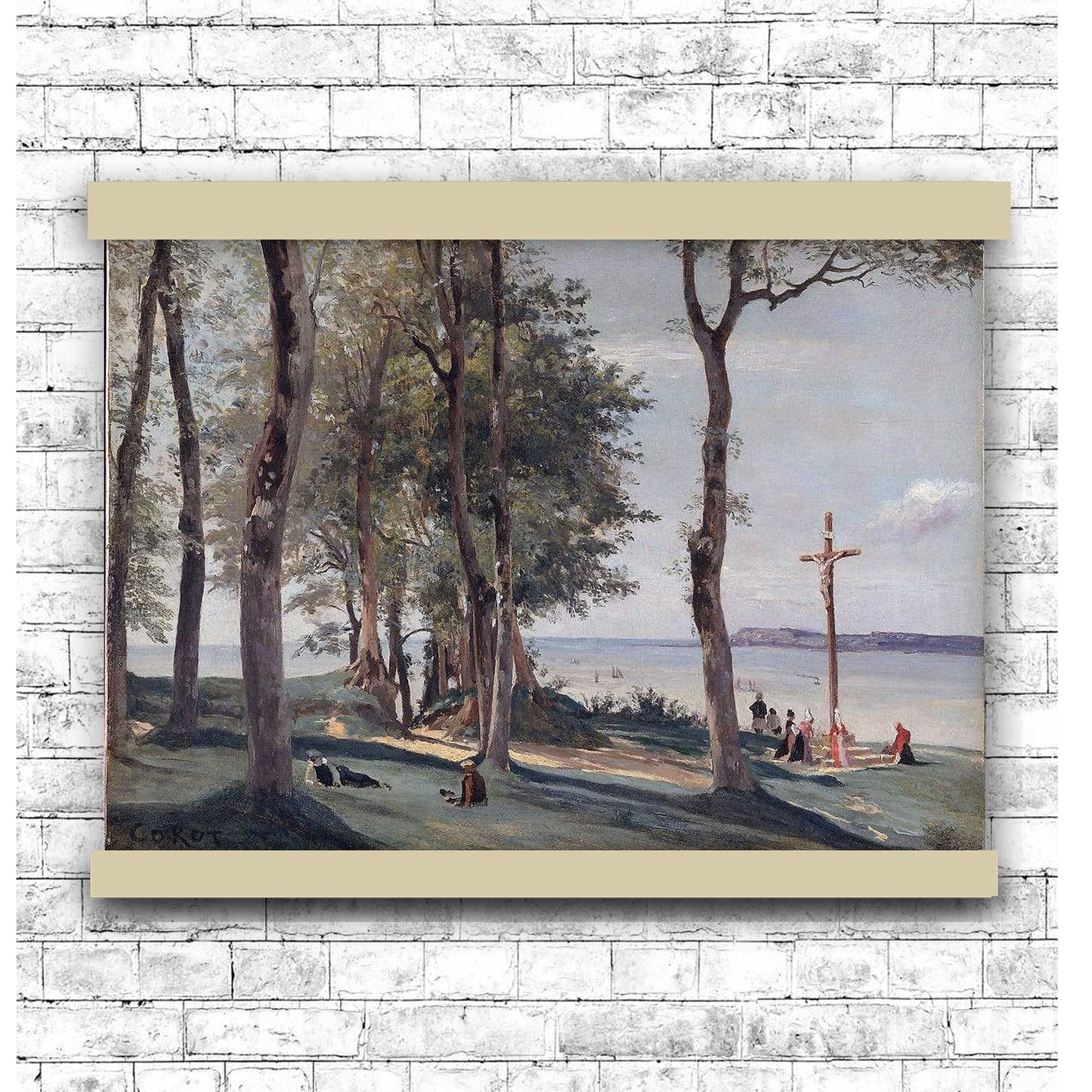 Calvary by Jean-Baptiste-Camille Corot 1830 | Hanging Canvas Art | Choice of Board Colors