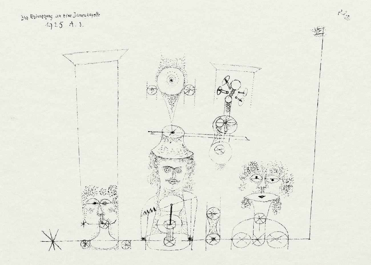 In Memory of an All–Girl Band (1925) by Paul Klee