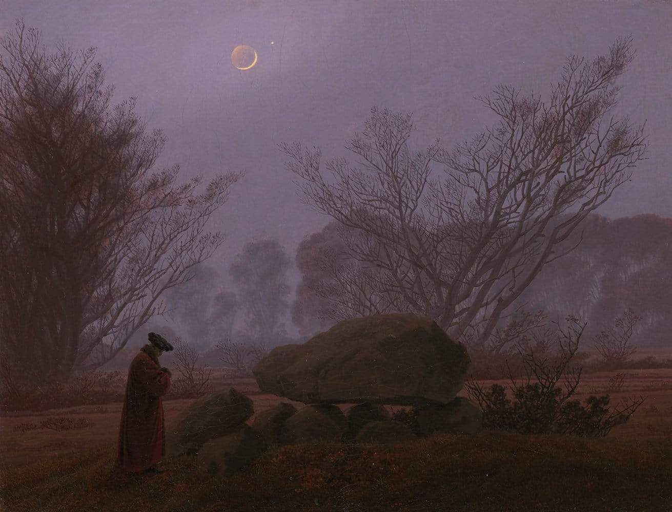 A Walk at Dusk by Caspar Friedrich 1830