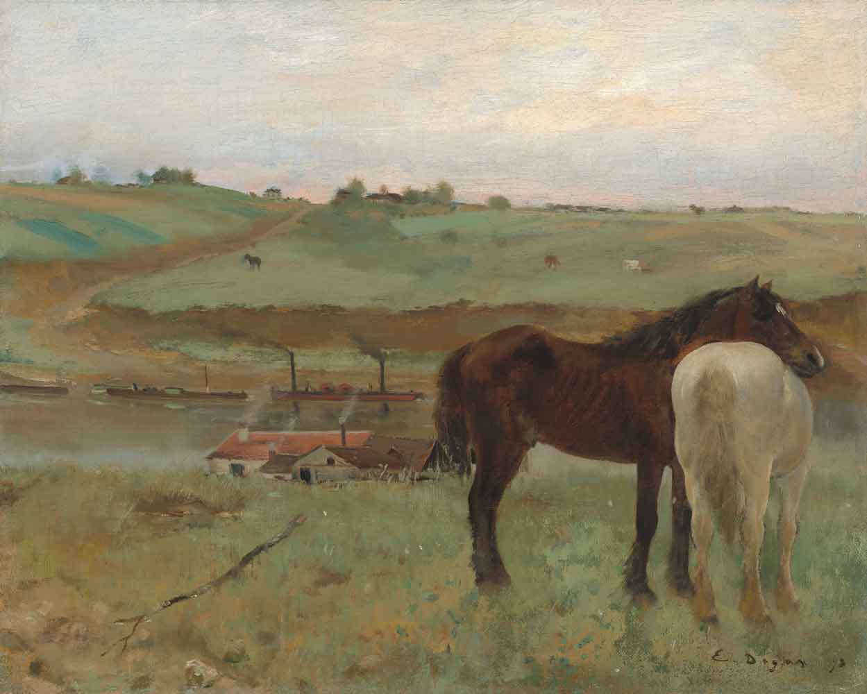 Horses in a Meadow by Edgar Degas 1871