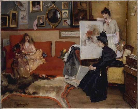 In the studio by Camille Pissarro 1872