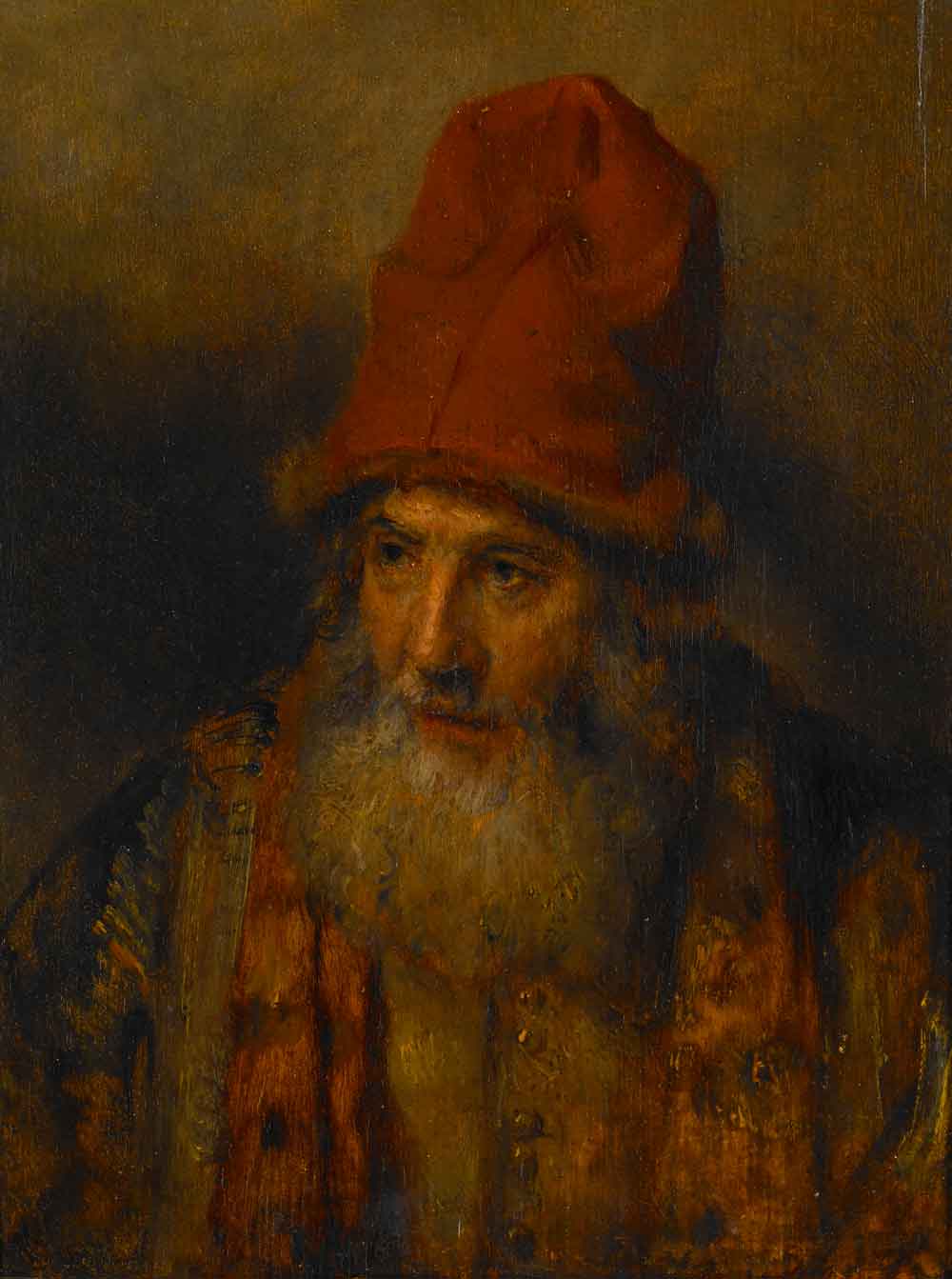 Old Man with a Tall, Fur-edged Cap by Rembrandt van Rijn 1654