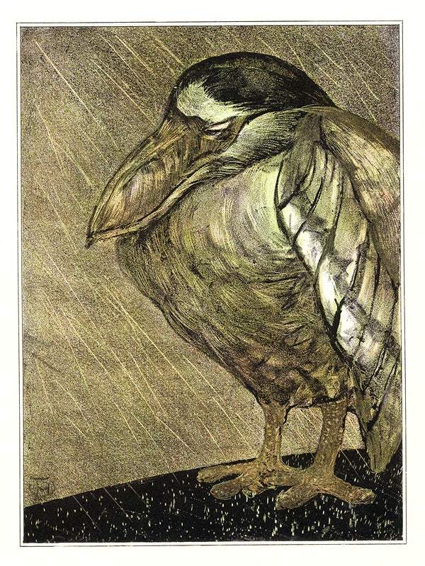 Schuitbekreiger in de regen (1878–1908) by Theo van Hoytema