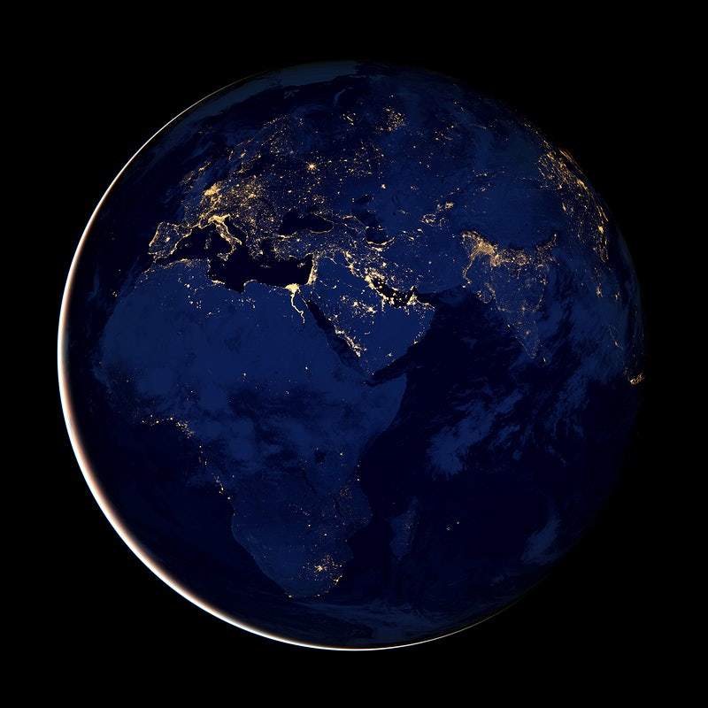 Europe, Africa, and the Middle East at night by NASA
