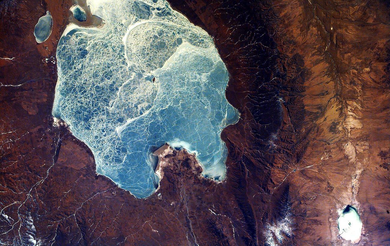 Quinghai, the largest lake in China by NASA