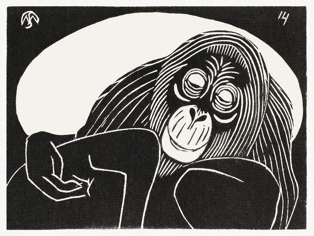 Orangutan (1914) print in high resolution by Samuel Jessurun de Mesquita