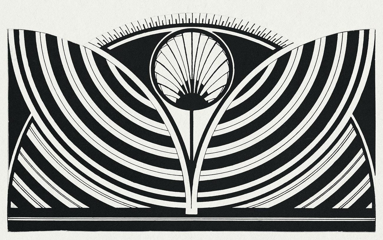Stylized floral pattern (c.1905) print in high resolution by Samuel Jessurun de Mesquita