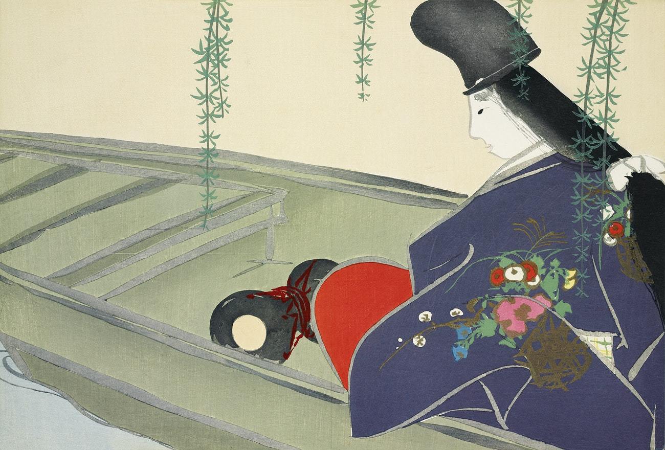 Boat from Momoyogusa by Kamisaka Sekka