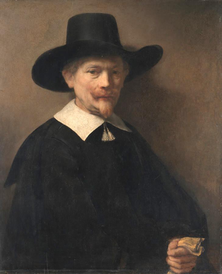 Portrait of a Man Holding Gloves by Rembrandt van Rijn 1648