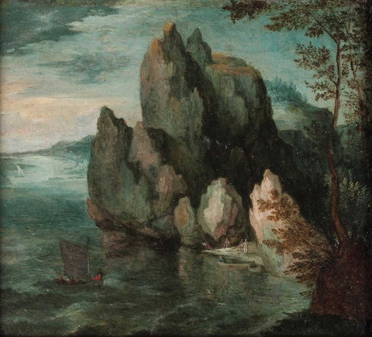 Seascape with a High Cliff by Camille Pissarro 1872