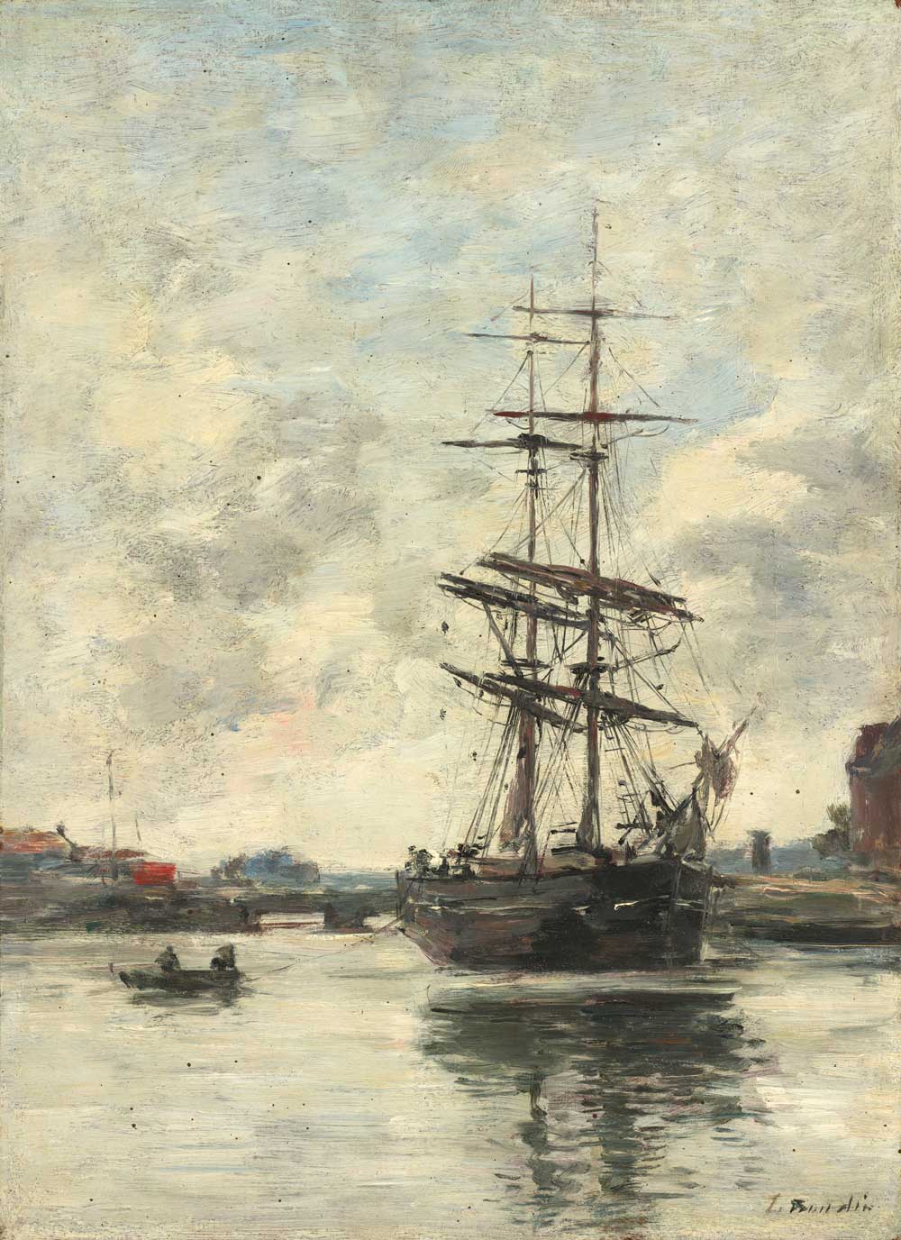 Ship on the Touques by Eugène Boudin 1895