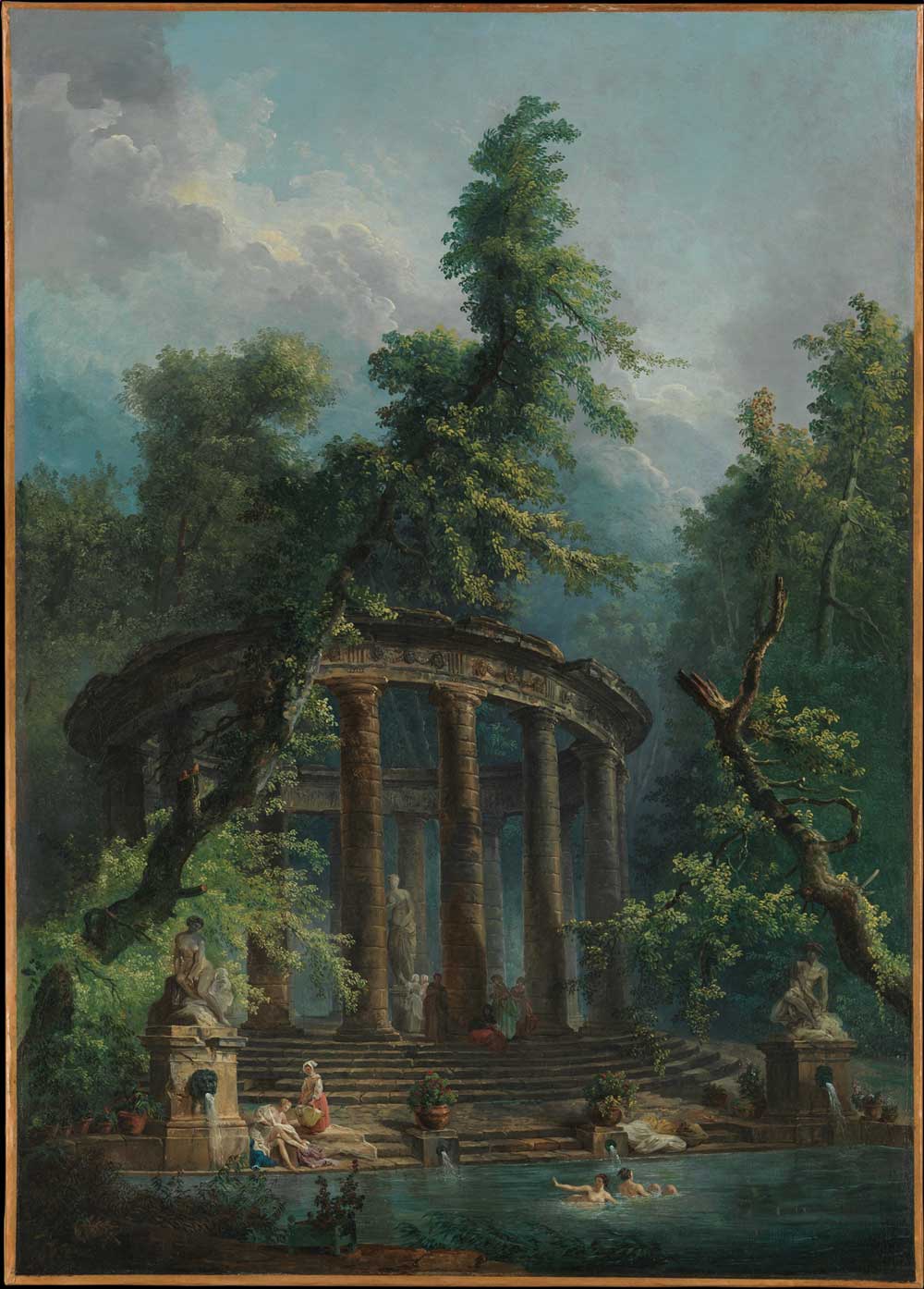 The Bathing Pool by Hubert Robert 1763