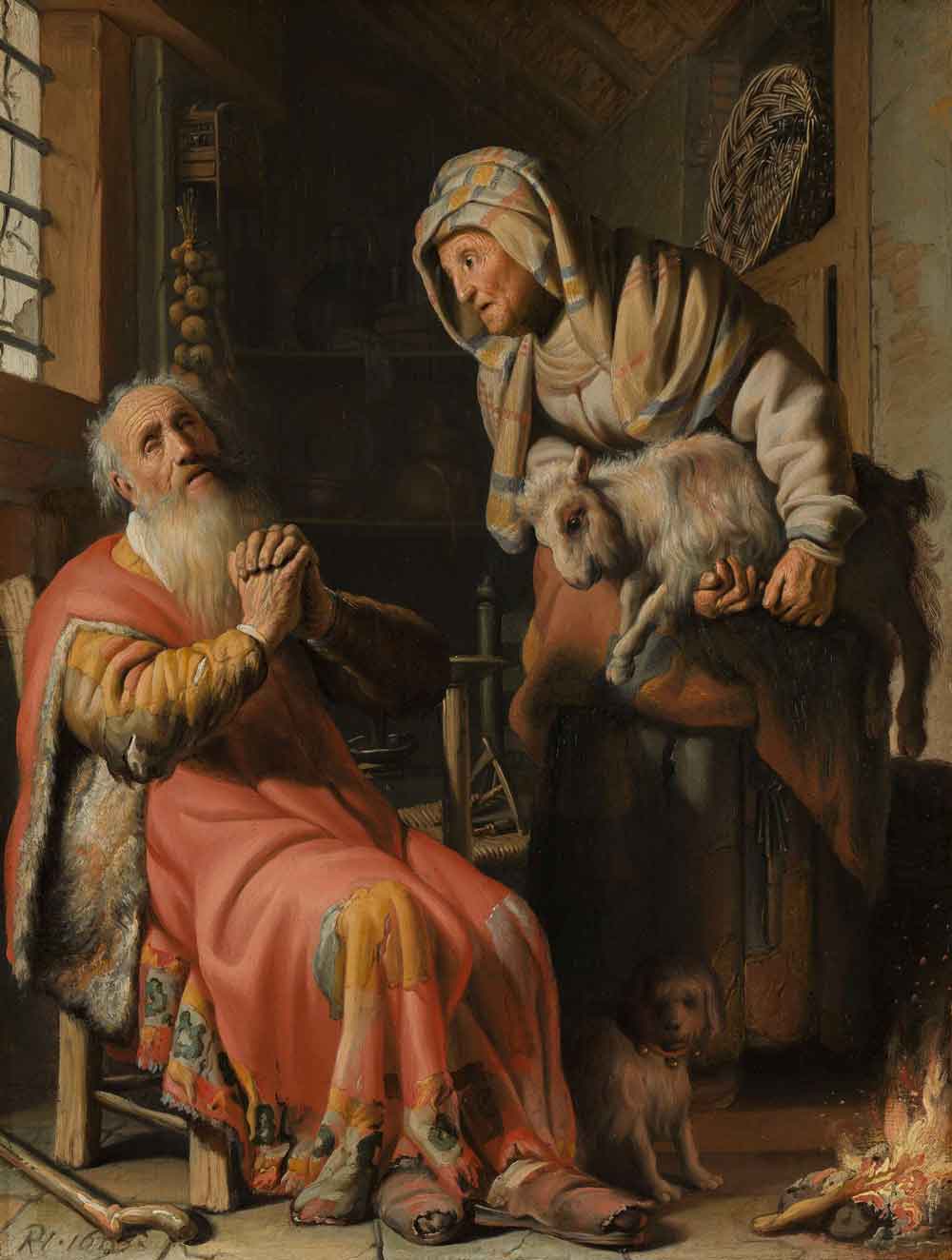 Tobit and Anna with the Kid by Rembrandt 1626