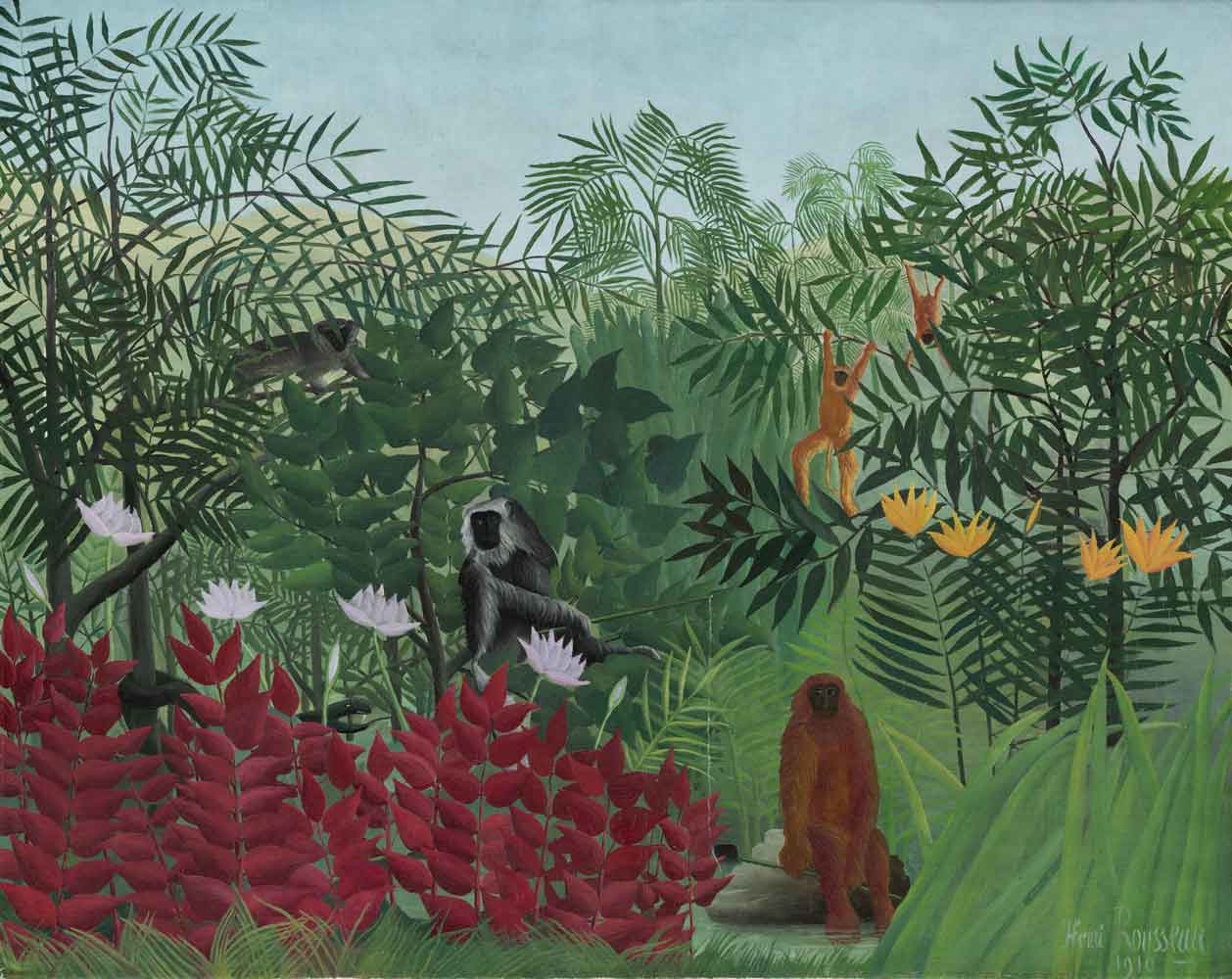 Tropical Forest with Monkeys by Henri Rousseau 1910